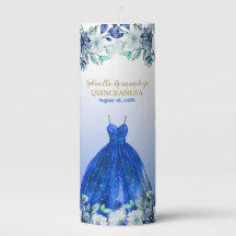 Bougie florale bleu Quinceañera