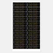 Bougie Florale Noire & Or Étiquette vertical maigr (Feuille)