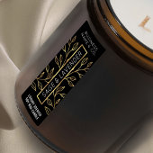 Bougie Florale Noire & Or Étiquette vertical maigr