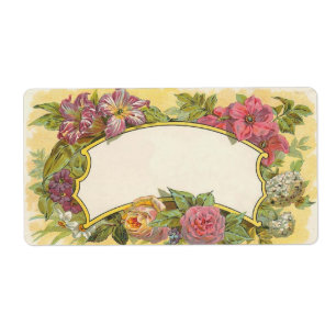 Bougie florale vintage ou étiquette de mise en