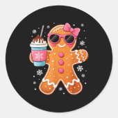 Bougie Gingerbread Hot Chocolate Cocoa Women Girl Ronde Sticker (Voorkant)