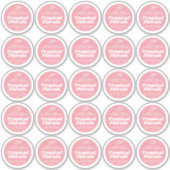 Bougie minimale étiquette rose floral feuille 25 (Devant)