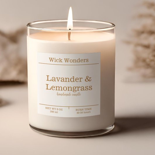 Bougie minimaliste Gold Boho faisant Étiquette