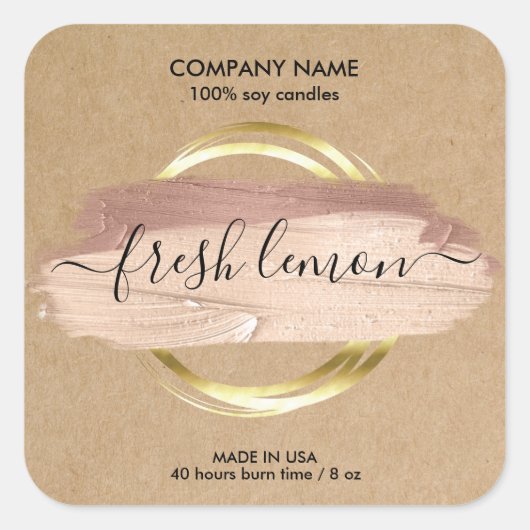 Bougie moderne abstrait produit étiquette fait mai (Devant)