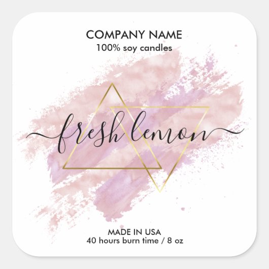 Bougie moderne abstrait produit étiquette fait mai (Devant)