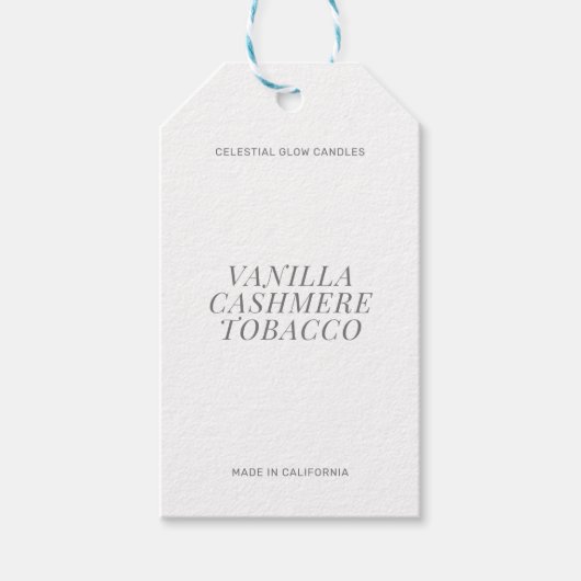 Bougie moderne étiquette cadeau simple marque (Devant)