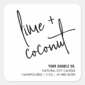 Bougie naturelle blanche moderne / Étiquette de pr (Devant)