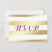 bougie & or fleurs & or feuilles d'or carte RSVP (Dos)