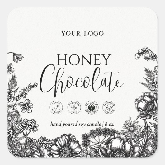 Bougie ou étiquette à savon noir et blanc (Devant)