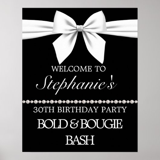 Bougie Pearls Black Birthday Party Affiche de bien (Devant)