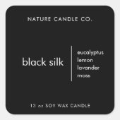 Bougie Personnalisée Étiquette Noir Et Blanc (Devant)