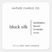 Bougie Personnalisée Étiquette Noir Et Blanc (Devant)