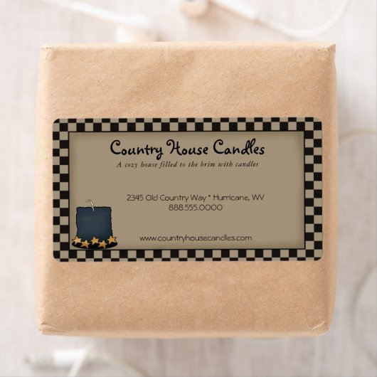 Bougie Primitive Rustique Étiquette de Campagne à  (En situation)