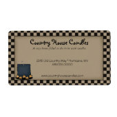 Bougie Primitive Rustique Étiquette de Campagne à  (Devant)