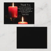Bougie rouge Carte de remerciements (Devant / Derrière)