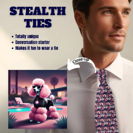 Bougie Roze Palm Springs Poodle Stealth Tie Stropdas