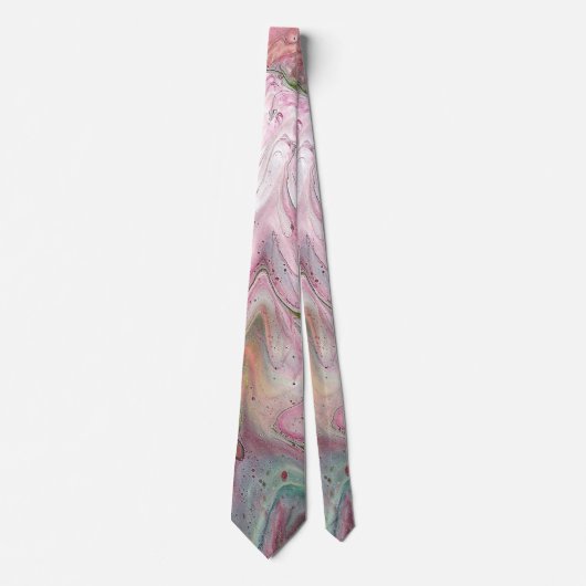 Bougie Vert rose doux Cravate Abstraite (Devant)