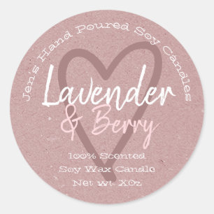 Bougie vintage à la main Étiquette Lilac Kraft pap