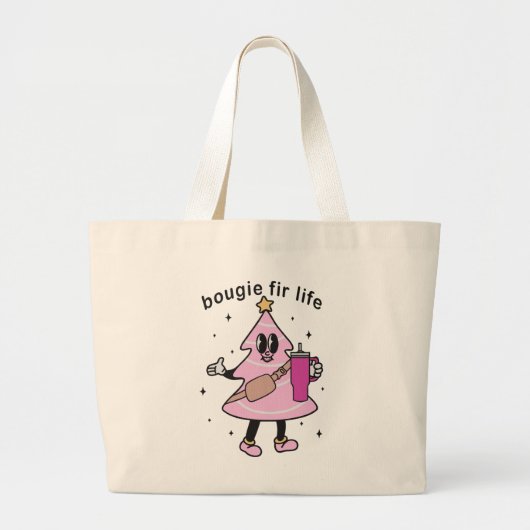 Bougie voor het leven, Bougie kerstboom, grappige Grote Tote Bag (Voorkant)