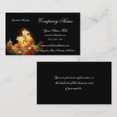 Bougies allumées avec des cartes de visite de (Devant / Derrière)