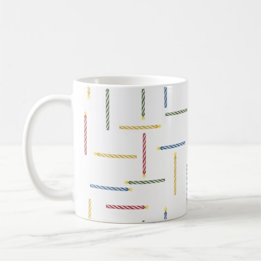 Bougies classiques d'anniversaire - Mug de café bl (Gauche)