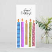 Bougies colorées d'anniversaire Carte blanche et n (Debout devant)