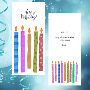 Bougies colorées d'anniversaire Carte blanche et n