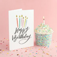 Bougies colorées Lettré Bonne carte d'anniversaire