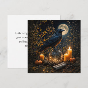 Bougies Corbeau Noir Magnifique de Samhain Carte d