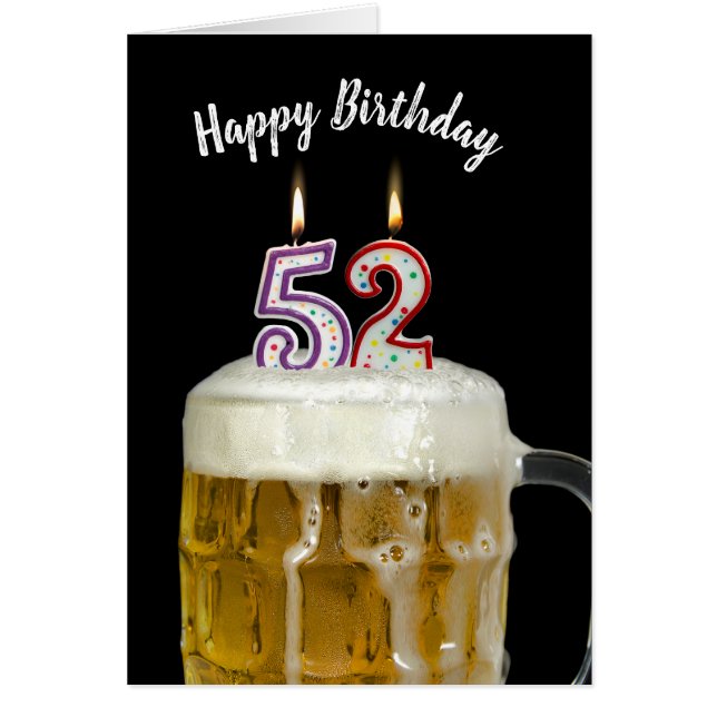 Bougies de 52e anniversaire en bière (Devant)