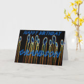 Bougies de joyeux anniversaire de carte de (Fleur jaune)