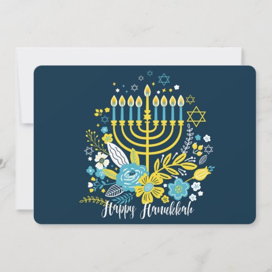 Bougies de menorah joyeux Hanukkah. Carte de vœux (Devant)