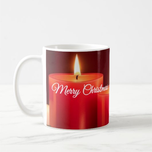 Bougies de Noël romantiques - Joyeuse Mug de Noël (Gauche)