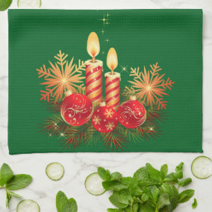 Bougies de Noël Serviette de cuisine