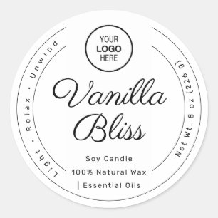 Bougies de soja artisanales étiquette minimaliste