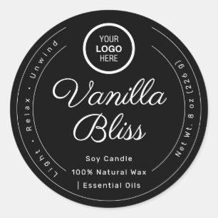 Bougies de soja artisanales étiquette minimaliste