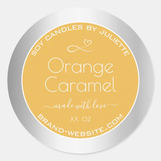 Bougies de soja Emballage Étiquettes Caramel orang (Devant)