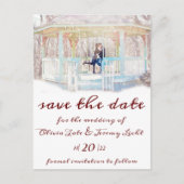 Bougies D'Hiver & Neige Enregistrer La Date Carte (Devant)