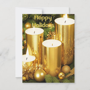 Bougies d'or Carte postale de Noël