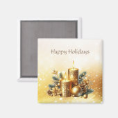 Bougies d'or Magnet de Noël (Recto/Verso)