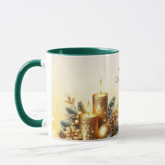 Bougies d'or Mug de Noël (Gauche)