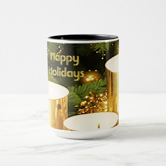 Bougies d'or Mug de Noël (Centre)