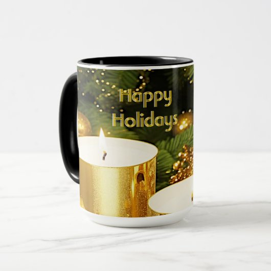 Bougies d'or Mug de Noël (Devant gauche)