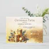 Bougies d'or Noël Invitation (Debout devant)