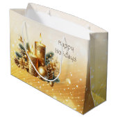 Bougies d'or Sac cadeau de Noël (Dos Angle)