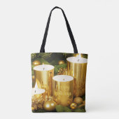 Bougies d'or Sac fourre-tout de Noël (Dos)