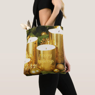 Bougies d'or Sac fourre-tout de Noël