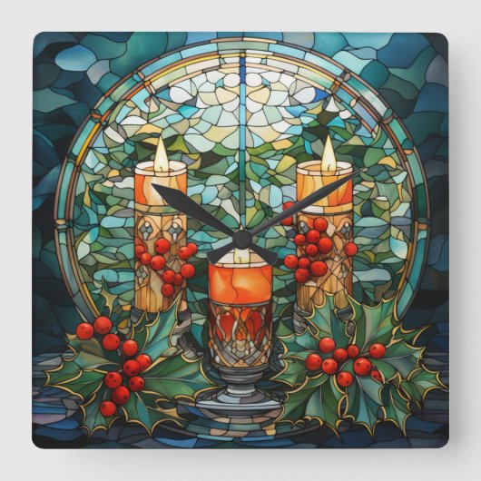 Bougies en verre tendu Horloge murale (Recto)