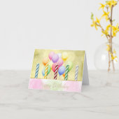 Bougies et ballons d'anniversaire Carte d'annivers (Fleur jaune)