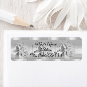 Bougies étiquettes de adresse Rose d'argent